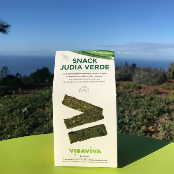 Caja del snack de judías verdes de VidaViva Ecofood